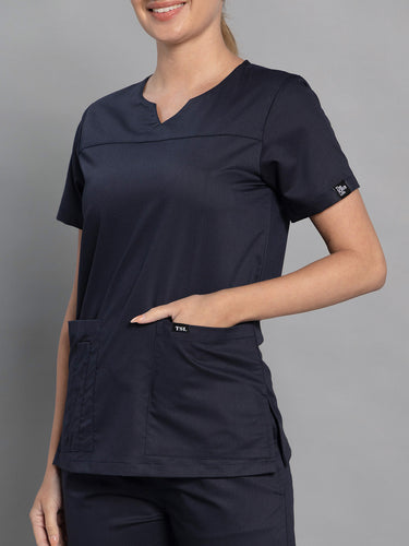 Move Lite Women Ink blue (Core V Neck) Scrub Set