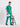 Stretchable (4Way) Men Sea Green Mandarin Neck with Straight Pant Scrub Set