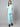 Stretchable (2Way) Female Aqua Blue Mandarin Neck With Jogger Scrub Set