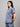 Stretchable (2Way) Female Denim Blue Texture V-Neck Scrub Top