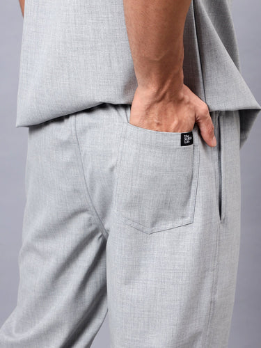 Stretchable (4Way) Men Light Grey Straight Scrub Pant