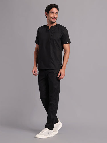 Move Lite Men Black (Neo Notch Neck) Scrub Set