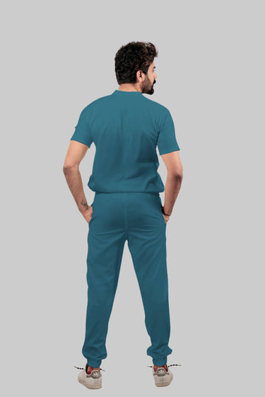 Stretchable (4Way) Male Peacock Blue Jogger