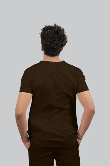 Stretchable (4Way) Male V-Neck Brown Scrub Top