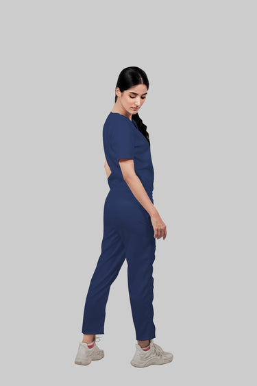 Stretchable (2Way) Female Navy Blue Straight Scrub Scrub Pant