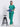 Stretchable (4Way) Women Sea Green V-Neck With Straight Pant Scrub Set