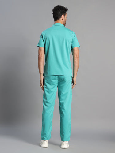 Move Lite Men Mint Green (Polo Neck) Scrub Set