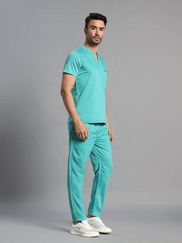Move Lite Men Mint Green (Mandarin Neck) Scrub Set