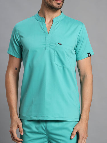 Move Lite Men Mint Green (Mandarin Neck) Scrub Set