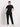Stretchable (4Way) Black Women Flex Zip Neckline Top With Straight Pants