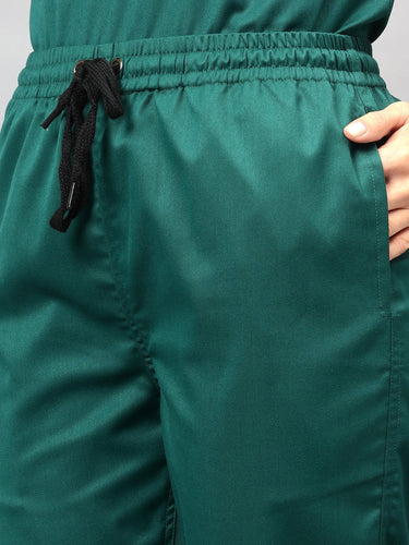 Stretchable (2Way) Female Hunter Green Straight Scrub Pant