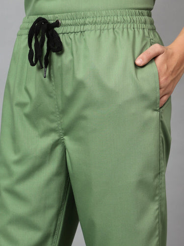 Stretchable (2Way) Female Pista Green Straight Scrub Pant