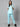 Stretchable (2Way) Female Aqua Blue Mandarin Neck With Straight Pant Scrub Set