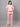 Stretchable (2Way) Female Powder Pink Mandarin Neck With Straight Pant Scrub Set