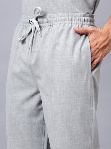 Stretchable (4Way) Men Light Grey Straight Scrub Pant