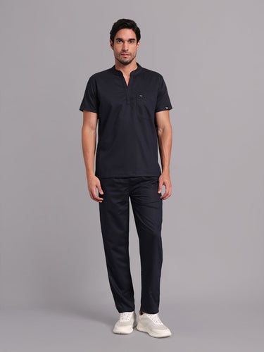 Move Lite Men Ink blue (Mandarin Neck) Scrub Set