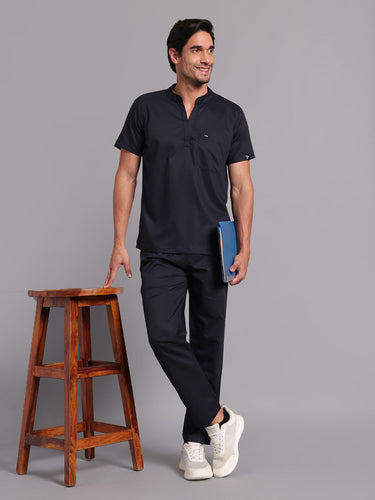 Move Lite Men Ink blue (Mandarin Neck) Scrub Set