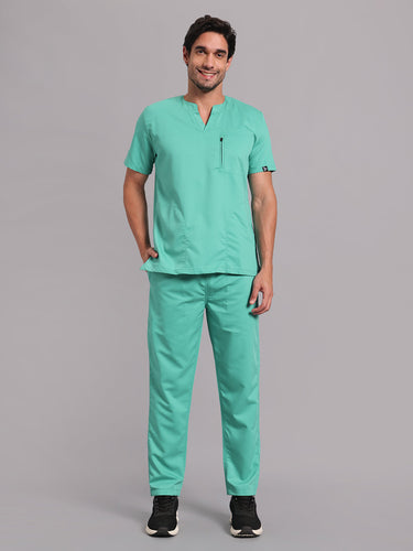 Move Lite Men Mint Green (Neo Notch Neck) Scrub Set