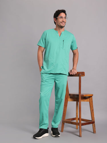 Move Lite Men Mint Green (Neo Notch Neck) Scrub Set