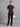 Stretchable (4Way) Burgundy Women Flex Zip Neckline Top With Straight Pants