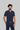 Stretchable (4Way) Male Navy Blue Mandarin Neck with Jogger Scrub Set