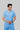 Stretchable (2Way) Male Light Blue Mandarin Neck Scrub Scrub Top