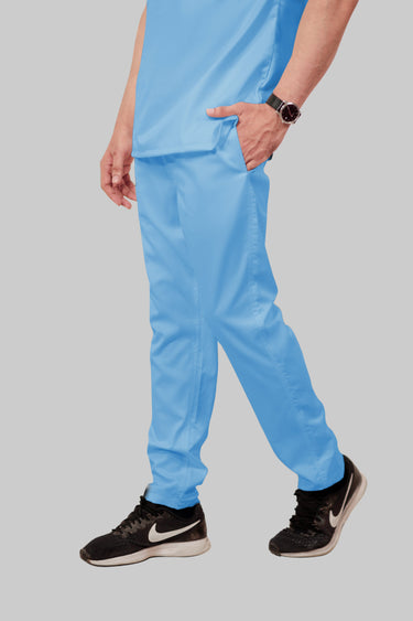 Stretchable (2Way) Male Light Blue Straight Scrub Pant