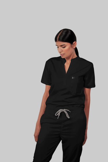 Stretchable (4Way) Female Black Straight Scrub Pant