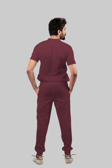Stretchable (4Way) Male Burgundy Jogger