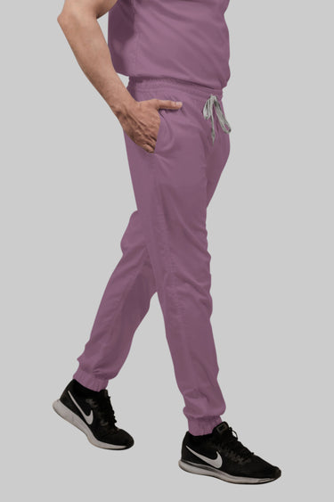 Stretchable (2Way) Female Lilac V-Neck With Jogger Scrub Set