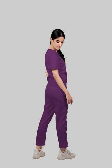 Stretchable (2Way) Female Purple Straight Scrub Pant