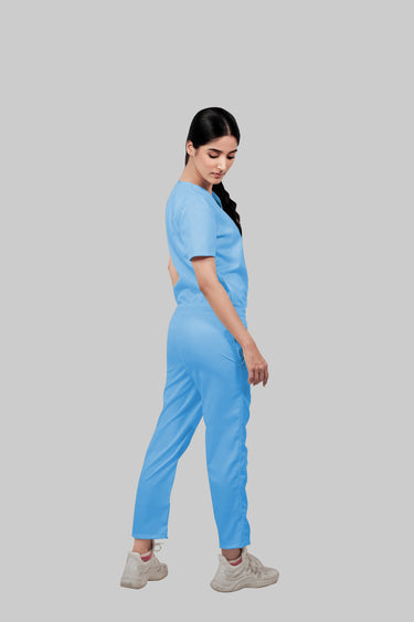 Stretchable (2Way) Female Light Blue Straight Scrub Pant
