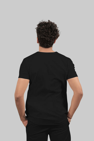 Stretchable (4Way) Male V-Neck Black Scrub Top