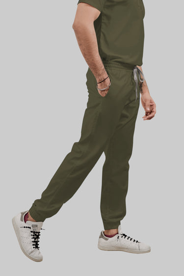 Stretchable (4Way) Male Olive Green Jogger