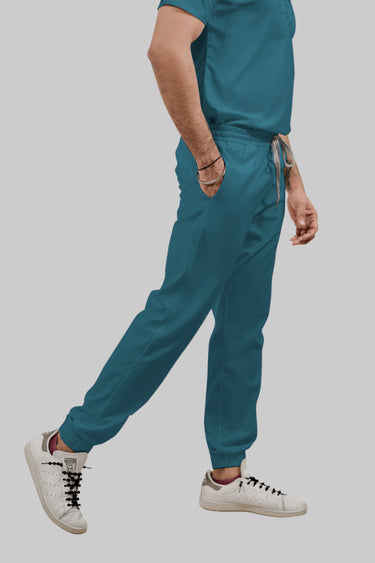 Stretchable (4Way) Male Peacock Blue Jogger