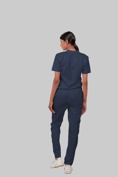 Stretchable (4Way) Female Navy Blue Straight Scrub Pant