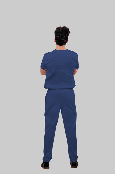 Stretchable (4Way) Male Royal Blue Straight Scrub Pant
