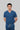Stretchable (2Way) Male Steel Blue V-Neck Scrub Top