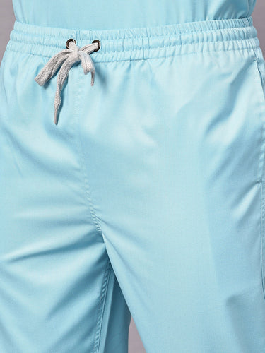 Stretchable (2Way) Male Aqua Blue Jogger